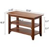 Solid Wood Storage Bench with Shoe Rack - Rustic Entryway Bench with Natural Wood Grain, Functional and Stylish - 2 of 4