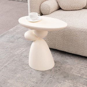 GDFStudio Brynn Modern Fiberglass Oval Coffee Table with Sculptural Pedestal Base - 1 of 4