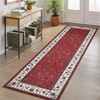 Washable Floral Print Geometric Bordered Rugs for Living Room, Ultra Thin Non Slip Retro Accent Large Carpet for Bedroom Dining Room - 3 of 4