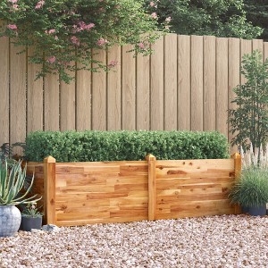 vidaXL Galvanized Iron Arched Gabion Basket, Decorative and Sound-Insulating Garden Barrier with Durable Construction and Wide Application, Silver - 1 of 4