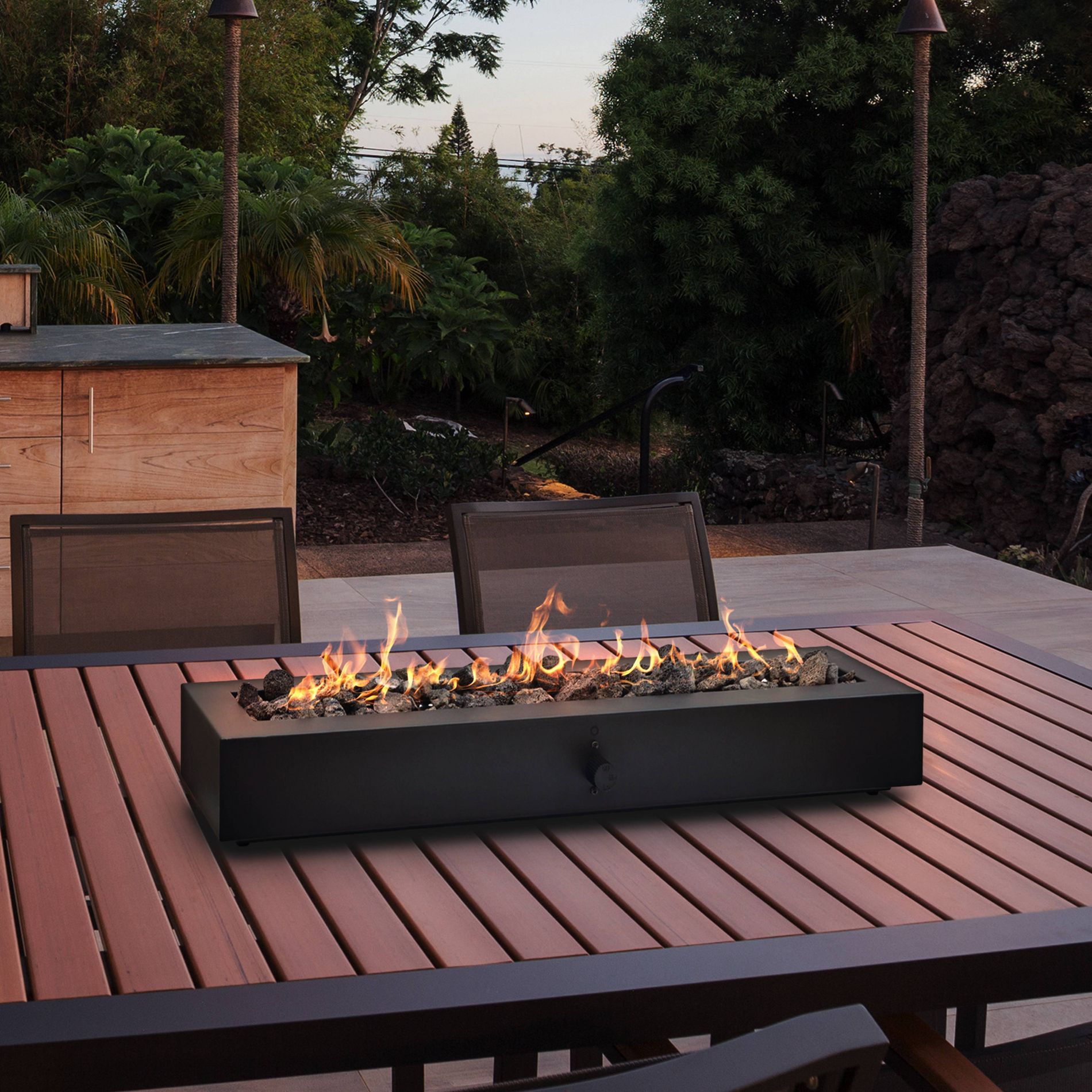 28" Outdoor Tabletop Fireplace Black - Threshold™