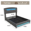 Lift Up Storage Bed Frame, Upholstered Platform Bed with Led Lights & Hydraulic Storage - 2 of 4