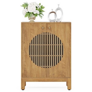 Tribesigns Sideboard Buffet Cabinet with Round Louvered Doors - 1 of 4