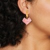 Valentine's Day Glass Heart Hoop Earrings - Wild Fable™ Gold/Pink: Nickel-Free Metal, Post Closure, 1.5" Length - 2 of 3