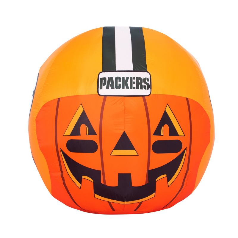 NFL Green Bay Packers Inflatable Jack O' Helmet, 4 ft Tall, Orange, 3 of 6