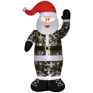 QingMoon Christmas Inflatable Santa Claus in Camouflage, 8FT Outdoor Holiday Blow Up Decoration, Weather-Resistant for Lawn, Garden and Patio - 1 of 4
