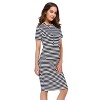 BLUEMING Womens Hoodie Dresses Short Sleeve Pockets Knee Length Bodycon Dresses Casual Midi Dresses - 3 of 4
