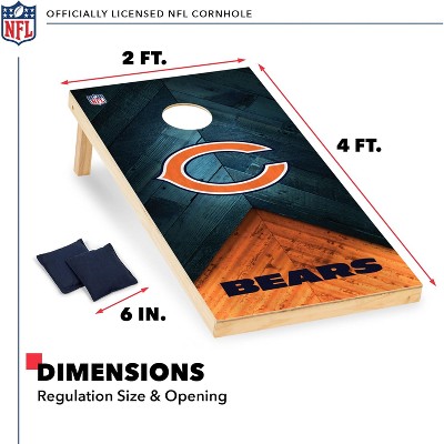 NFL Chicago Bears 2'x4' Solid Wood Cornhole Set with Bean Bags