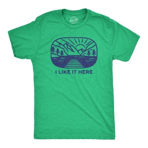 Mens I Like It Here T Shirt Funny Camping Nature Outdoors Lovers Tee For Guys - Crazy Dog Men's T Shirt - 1 of 4