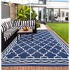 Outdoor Rugs, Patio Rugs - 9x18 Large Waterproof Reversible Plastic Straw Rug, Easy Cleaning for RV, Porch, Deck, Balcony, Camping - 4 of 4
