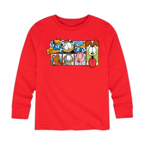 Boys' - Garfield - Character Grid Long Sleeve Graphic T-Shirt - 1 of 4