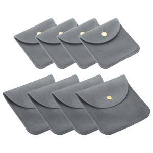 Unique Bargains Jewelry Pouches with Snap Button, Velvet Jewelry Pouches - 1 of 4