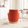 Gulches Orange Teddy 360¡ã Swivel Gold Stainless Steel Base High Density Sponge Barrel Accent Armchair Set of 1 - 4 of 4