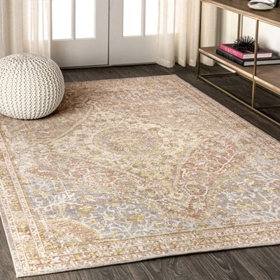 Reversible Gray/Brown Medallion 8' x 10' Synthetic Area Rug