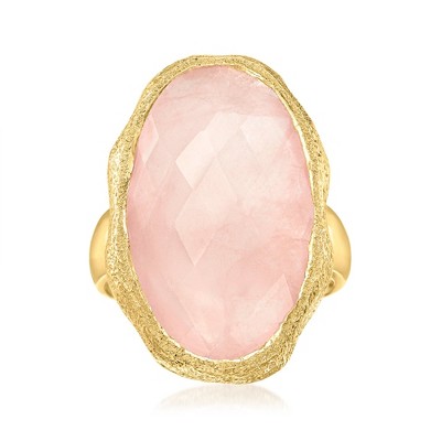 Ross-Simons 17.00 Carat Rose Quartz Ring in 18kt Gold Over Sterling