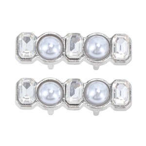 Unique Bargains Faux Pearl Diamonds Candied Haws Shape Shoelace Charms 1 Pair - 1 of 4