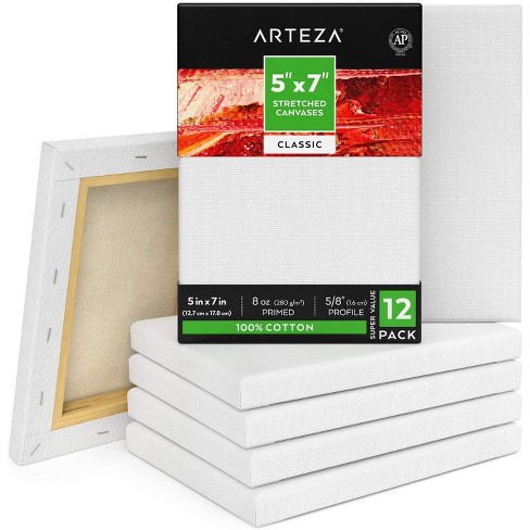 Arteza Paint Canvases for Painting Pack of 8 11 x 14 Inches Blank