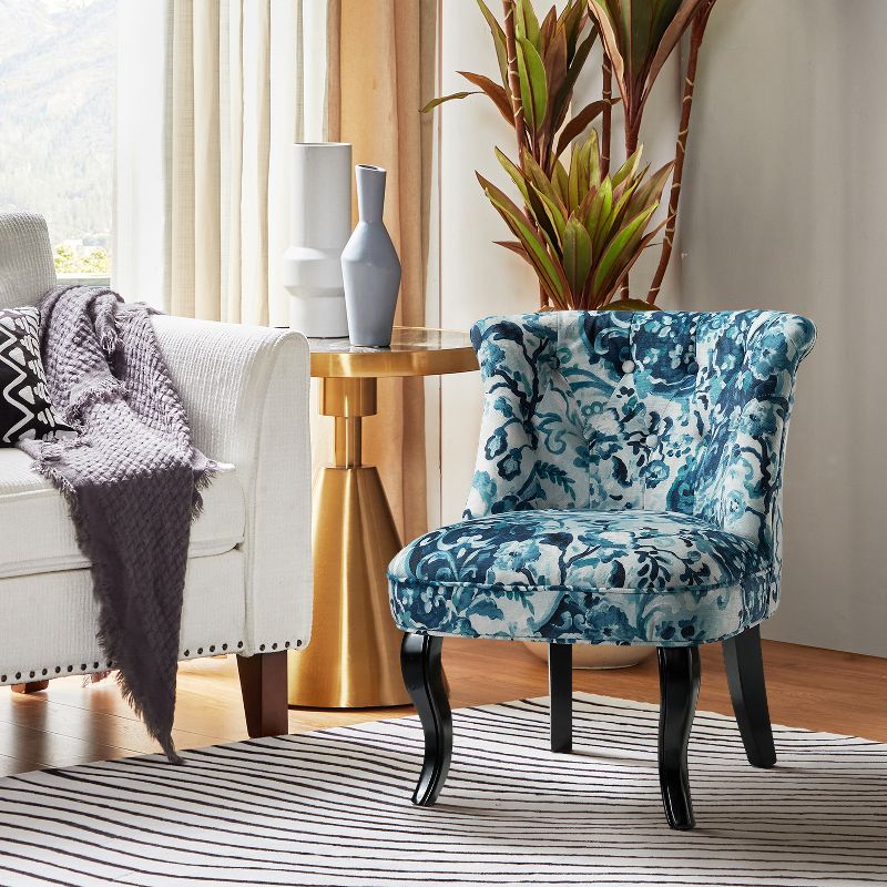 Side Accent Upholstered Velvet Tufted Chair with with Elegant pattern  | Karat Home, 3 of 11