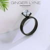 Sabrina Wedding Ring Set for Women Cz Stainless Steel Band and Enagaement Ring Ginger Lyne - 2 of 4