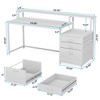 Resenkos Computer Desk, Office Desk, Study Desk,63" Computer Desk, Ergonomic Office Desk with Drawers & Monitor Stand,White - 2 of 2