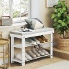 KTMBDW Shoe Rack Bench, 3-Tier Bamboo Shoe Storage Organizer, Entryway Bench, Holds Up to 300 lb, for Entryway Bathroom Bedroom - 2 of 4