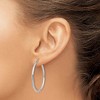 Black Bow Jewelry 2mm x 35mm 14k White Gold Classic Round Hoop Earrings - 3 of 4