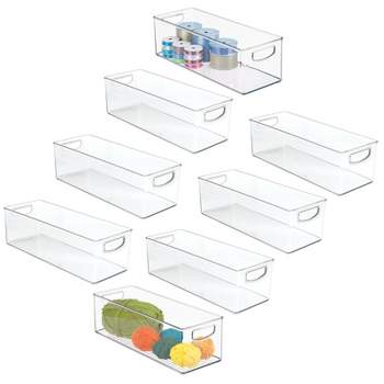 mDesign Plastic Arts and Crafts Organizer Storage Bin Container - 8 Pack - Clear