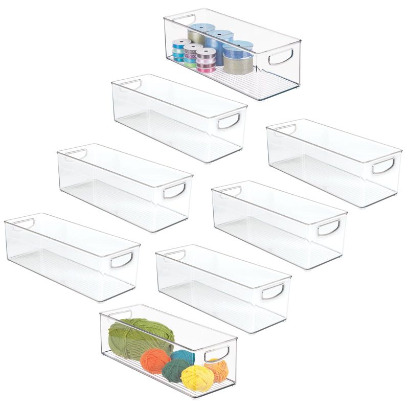 mDesign Plastic Arts and Crafts Organizer Storage Bin Container - 8 Pack - Clear, 1 of 9