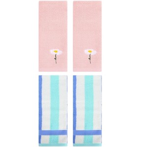 REGALWOVEN 4 Pcs Cotton Bathroom Soft Absorbent Cotton Hand Towels - 1 of 4