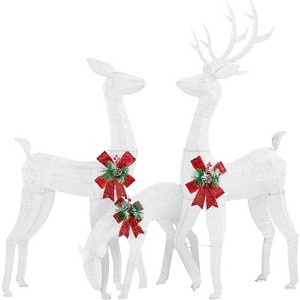 Yaheetech 3-piece Glittering Lighted Christmas Reindeer Family Set with Warm White LED Lights for Front Yard, Porch - 1 of 4