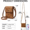 FATMOON Women's PU Leather Mini Vertical Crossbody Bag with Phone Pocket, Coin Purse, and Key Holder - Retro Soft and Lightweight Bag - 3 of 4