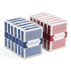 Slickblue 12-Pack Jumbo Index Playing Cards Red & Blue – Poker Size, Plastic-Coated, Gingham Design - 1 of 3