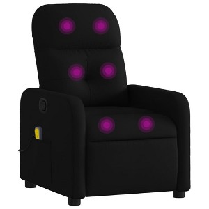 vidaXL Massage Recliner Chair - Elderly-Friendly Black Fabric Armchair with Manual Recline/6-Point Vibration/USB-Powered Massage - 1 of 4