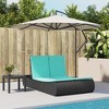 vidaXL Double Sun Lounger with Cushions Gray Poly Rattan - 3 of 4