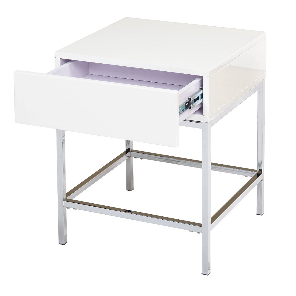 Photos - Coffee Table Lewis Modern End Table White - Buylateral