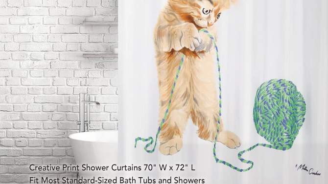Playful Cat Shower Curtain - Allure, 2 of 6, play video