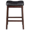 Black and Cappuccino 25" High Upholstered Bar Stools (Set of 2) - 4 of 4