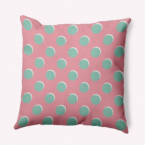 16 x16 Spring Polka Dots Square Throw Pillow Pink Icing E By Design Indoor Comfort Reversible Design Target