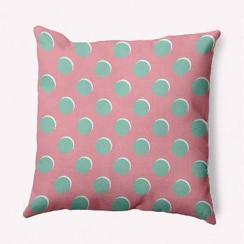 16"x16" Spring Polka Dots Square Throw Pillow Pink Icing - e by design