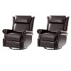 Lauren Genuine Leather Manual Swivel Glider Recliner Set of 2|HULALA HOME - 2 of 4