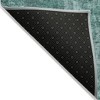 Teal Blue Green And Gray Abstract Washable Indoor Outdoor Area Rug - 4 of 4