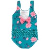 Hudson Baby Girls Toddler Swimsuit, Teal Floral - 2 of 2