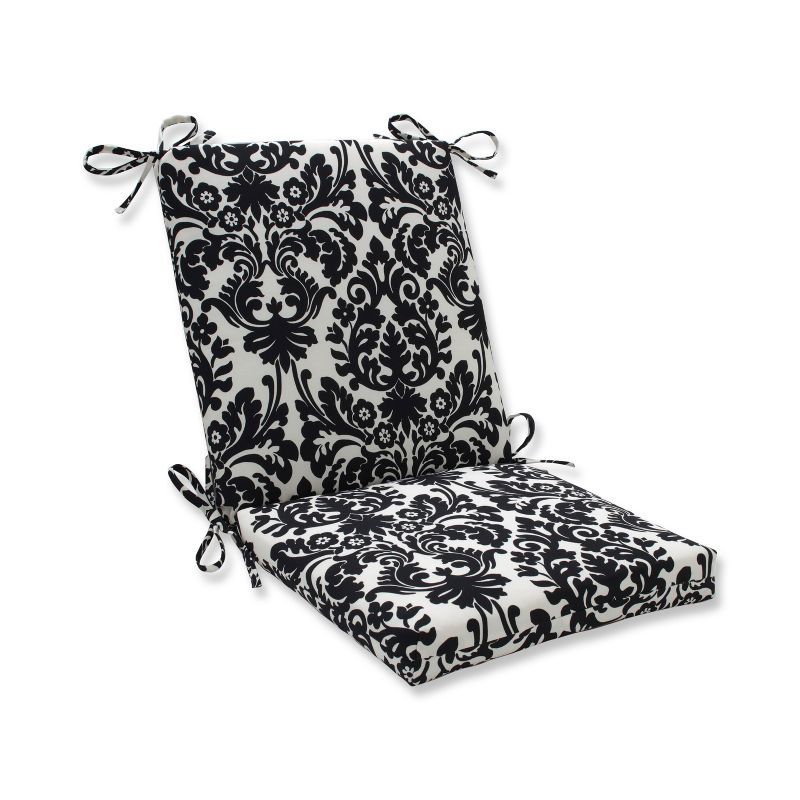 Outdoor Seat Pad/Dining/Bistro Cushion - Black/White Floral - Pillow Perfect, 1 of 5