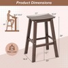 Costway 29" Patio Bar Stool Set of 2 with Curved Seat & Footrests for Backyard Outdoor Brown/Black/Gray - 3 of 4