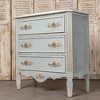 Charming Blue and Gold 3-Drawer Chest with Floral Accents and Distressed Finish, Vintage Style Furniture, 1pc - 4 of 4
