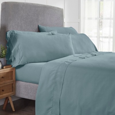 Ocean Blue Queen Deep Pocket Microfiber Sheet Set