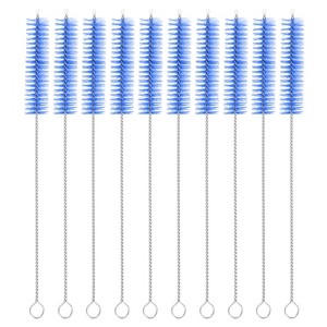 Unique Bargains Long Handle Wire Bristles Bottle Straw Cleaning Brushes 10 Pcs - 1 of 4