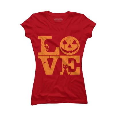 Junior's Design By Humans Halloween Love Night Creepy Cute Fun By RedBirdLS T-Shirt