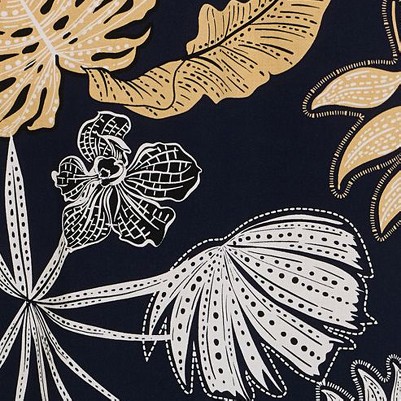 navy tropical leaf