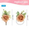 Unique Bargains Rose Wrist Corsage and Boutonnieres Fabric Adjustable Artificial Flowers 4 Pcs - 2 of 4